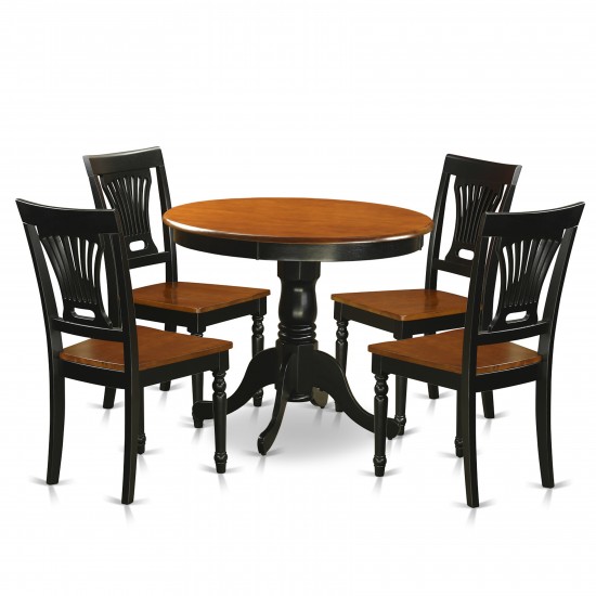 Dining Set - 5 Pcs With 4 Wooden Chairs