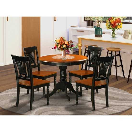 Dining Set - 5 Pcs With 4 Wooden Chairs