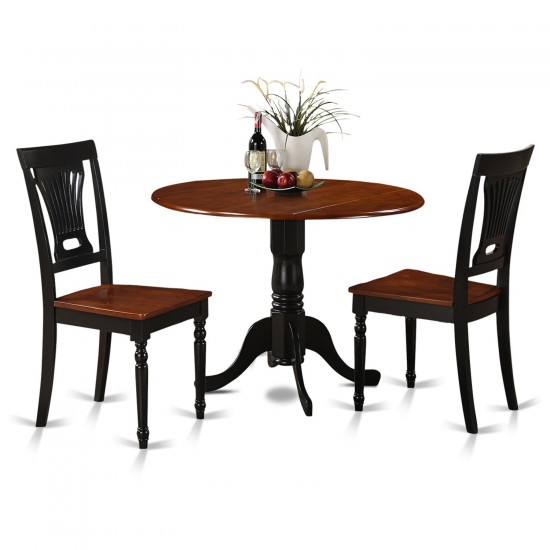 3 Pc Small Kitchen Table And Chairs Set-Round Table And 2 Dinette Chairs