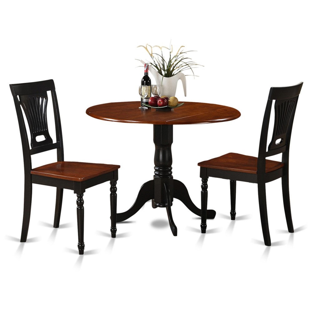 3 Pc Small Kitchen Table And Chairs Set-Round Table And 2 Dinette Chairs