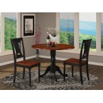 3 Pc Small Kitchen Table And Chairs Set-Round Table And 2 Dinette Chairs