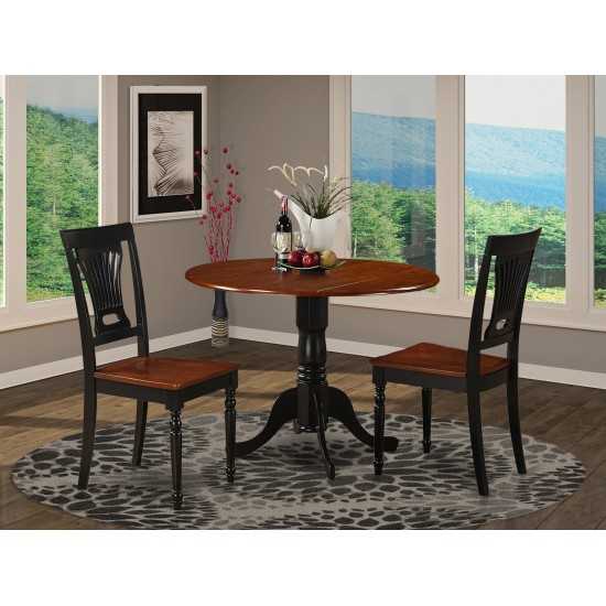 3 Pc Small Kitchen Table And Chairs Set-Round Table And 2 Dinette Chairs