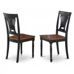 3 Pc Set, Round Dinette Table And 2 Wood Kitchen Chairs In Black And Cherry