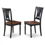 3Pc Kitchen Set, A Small Table, 2 Kitchen Chairs, Solid Wood Seat, Panel Back, Black, Cherry