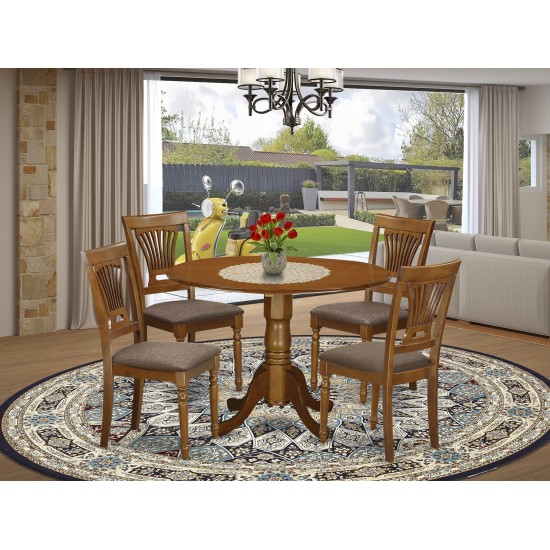 5 Pc Kitchen Nook Dining Set-Round Table Plus 4 Dinette Chairs
