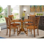 5 Pc Kitchen Nook Dining Set-Small Kitchen Table, 4 Dining Chairs, Saddle Brown