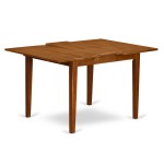 3 Pc Milan Kitchen Table Featuring Leaf, 2 Wood Dinette Chairs In Saddle Brown .