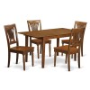 5 Pc Kitchen Dinette Set Table With Leaf And 4 Kitchen Dining Chairs