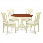 5 Pc Set With A Dining Table And 4 Dinette Chairs In Buttermilk And Cherry