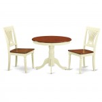 3 Pc Kitchen Nook Dining Set-Round Table Plus 2 Dining Chairs