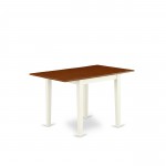 5Pc Dinette Set For Small Spaces Features A Wood Dining Table, 4 Chair, Solid Wood Seat, Panel Back, Buttermilk, Cherry