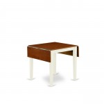 5Pc Dinette Set For Small Spaces Features A Wood Dining Table, 4 Chair, Solid Wood Seat, Panel Back, Buttermilk, Cherry