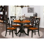 Anqu5-Blk-W Dining Set - 5 Pcs With 4 Wood Chairs