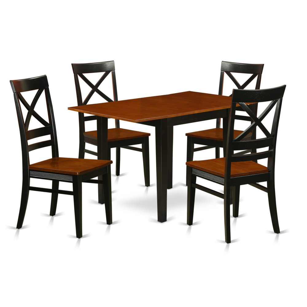 5Pc Dinette Set For Small Spaces Offers A Wood Dining Table, 4 Chairs, Solid Wood Seat,Xback, Black, Cherry 5Pc Dinette Set For Small Spaces Offers A Wood Dining Table, 4 Chairs, Solid Wood Seat,Xback, Black, Cherry