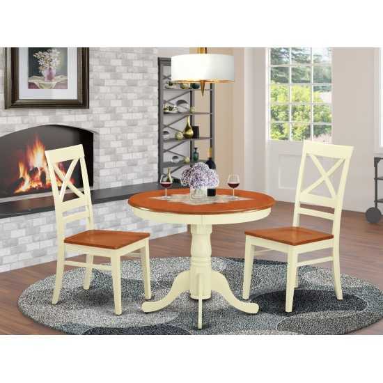 3 Pc Kitchen Nook Dining Set For 2-Kitchen Dinette Table And 2 Dining Chairs