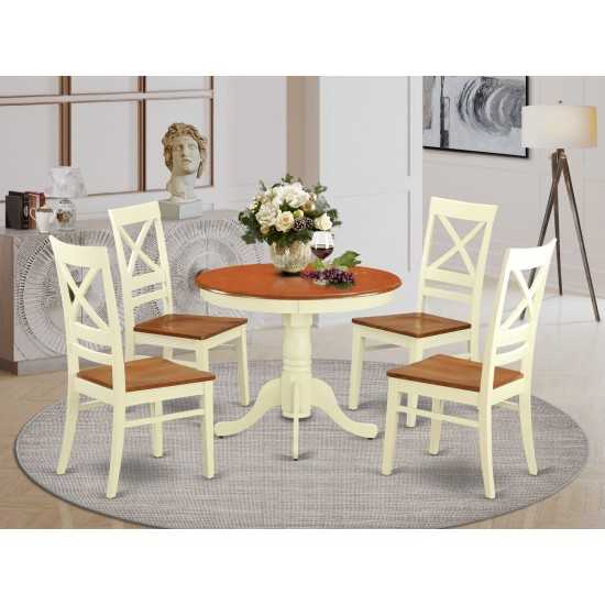 5 Pc Table Set For 4-Kitchen Dinette Table And 4 Kitchen Chairs