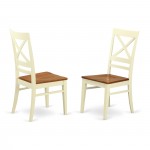 3 Pc Dining Room Set For 2-Dinette Table, 2 Dinette Chairs, Buttermilk & Cherry