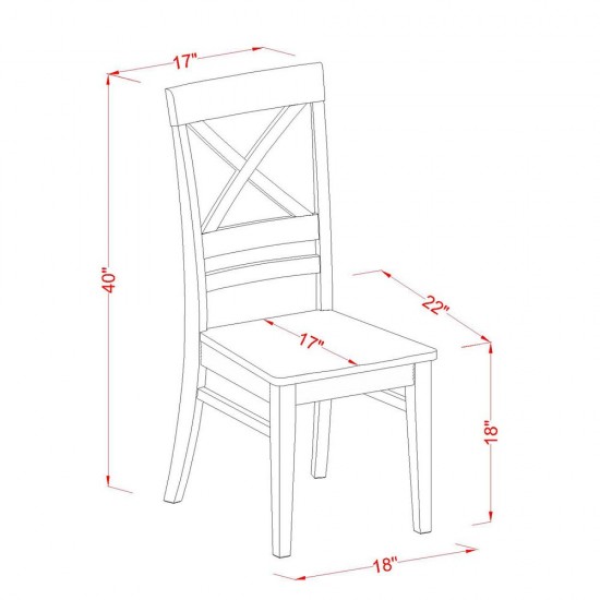 3 Pc Dining Room Set For 2-Dinette Table, 2 Dinette Chairs, Buttermilk & Cherry