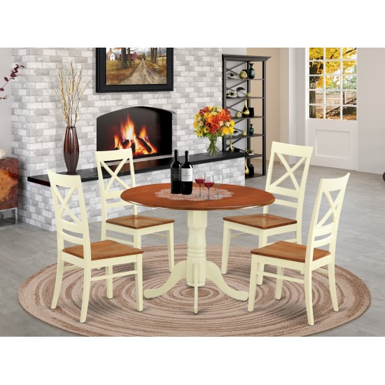 5 Pc Small Kitchen Table Set - Kitchen Table And 4 Dinette Chairs