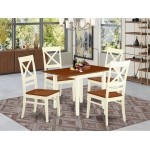 5Pc Dining Set Offers A Small Kitchen Table, 4 Kitchen Chairs, Solid Wood Seat,Xback, Buttermilk, Black