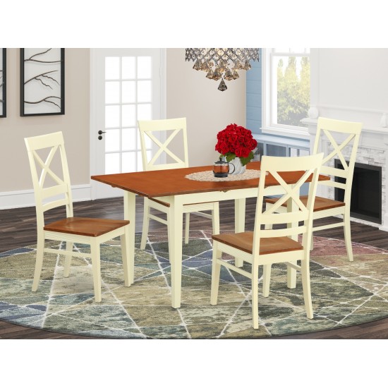 5 Pc Small Kitchen Table Set For 4-Table And 4 Kitchen Chairs