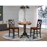 3 Pc Counter Height Table, Chair Set - Dining Table, 2 Counter Height Stool.