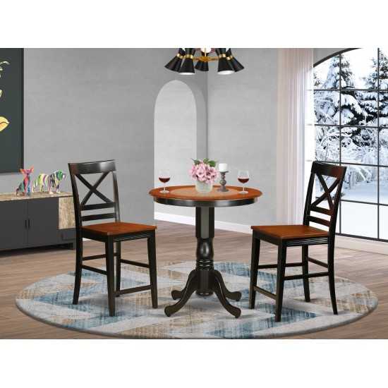 3 Pc Counter Height Table, Chair Set - Dining Table, 2 Counter Height Stool.