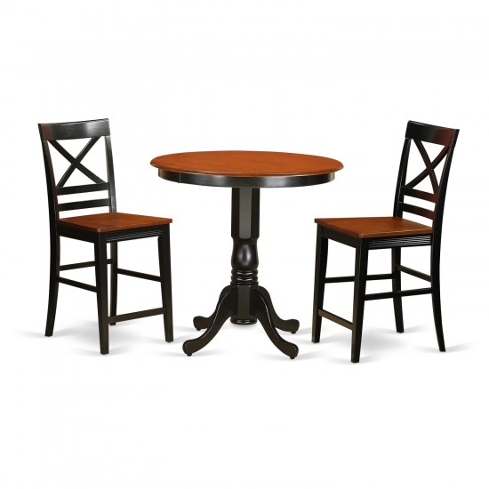 3 Pc Dining Counter Height Set-Pub Table And 2 Kitchen Bar Stool