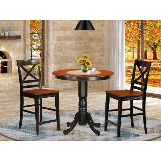 3 Pc Dining Counter Height Set-Pub Table And 2 Kitchen Bar Stool