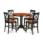 3 Pc Counter Height Dining Set - Small Kitchen Table And 2 Bar Stools, Backs