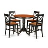 3 Pc Counter Height Dining Set - Small Kitchen Table And 2 Bar Stools, Backs