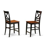 3 Pc Counter Height Dining Set - Small Kitchen Table And 2 Bar Stools, Backs