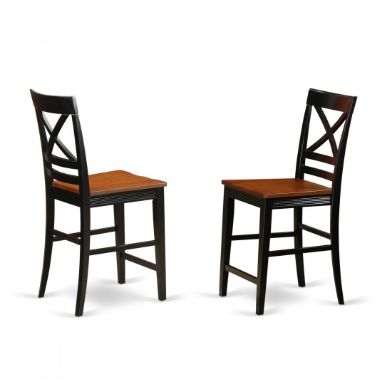 3 Pc Counter Height Dining Set - Small Kitchen Table And 2 Bar Stools, Backs