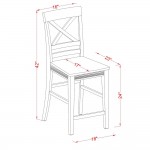 3 Pc Counter Height Dining Set - Small Kitchen Table And 2 Bar Stools, Backs