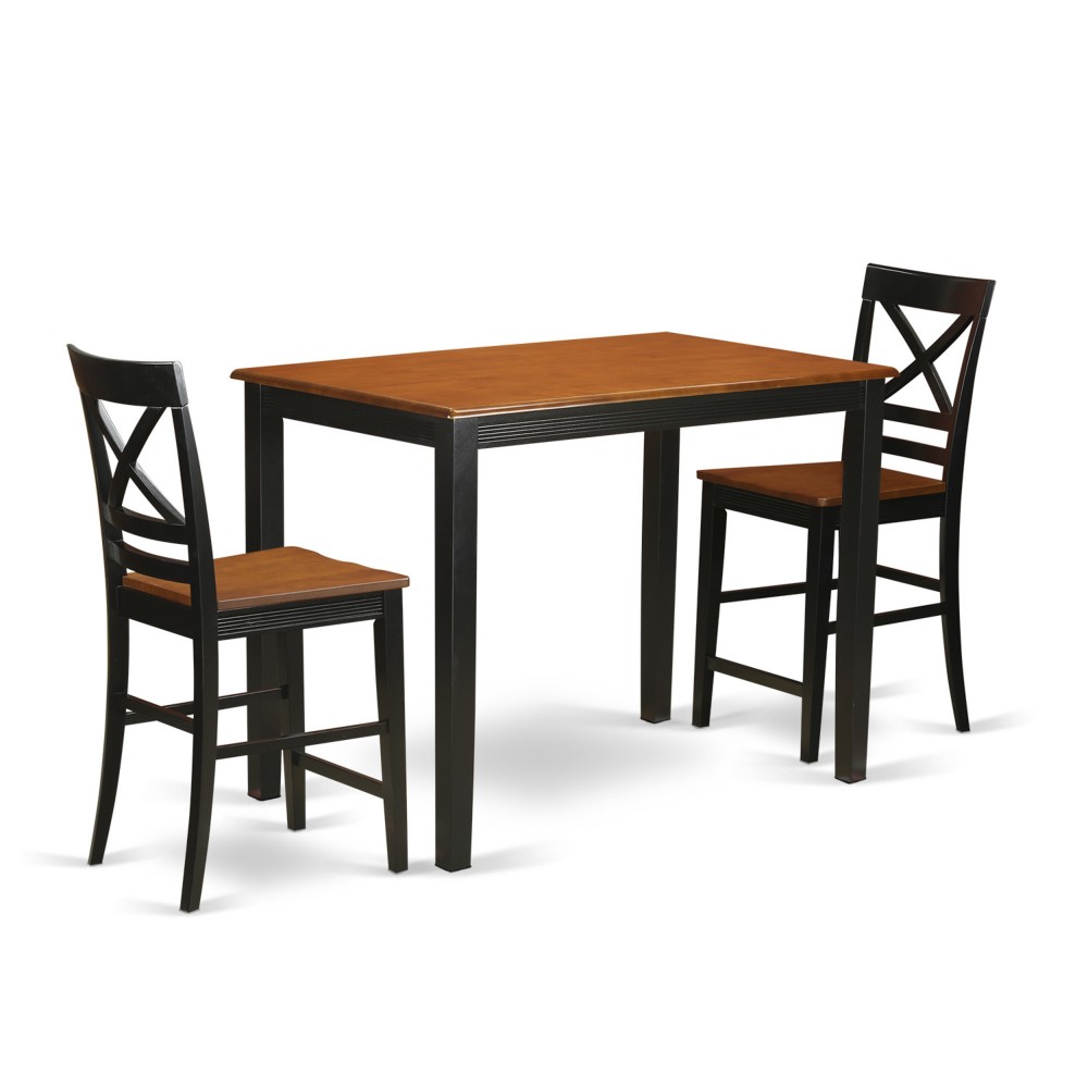 3 Pc Counter Height Pub Set - High Table And 2 Counter Height Dining Chair