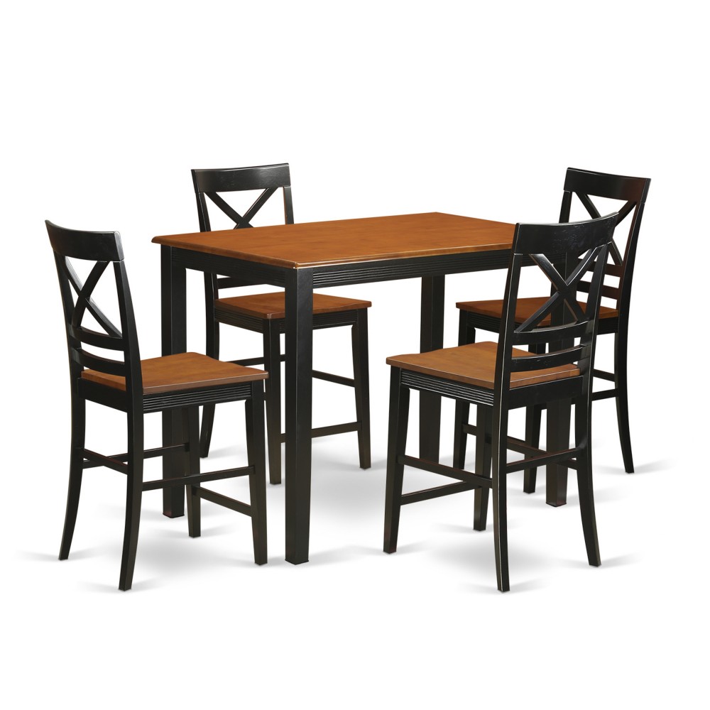 5 Pc Counter Height Dining Room Set-Pub Dining Table And 4 Dining Chairs