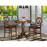 3 Pc Dining Counter Height Set - High Table And 2 Dining Chairs