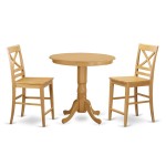 3 Pc Counter Height Dining Room Set - High Table And 2 Counter Height Stool