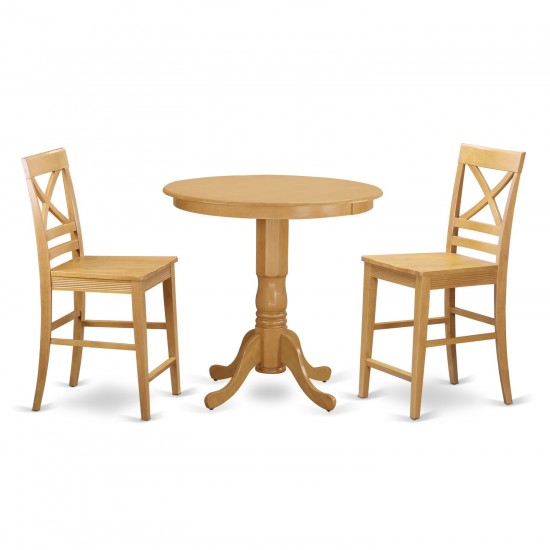 3 Pc Counter Height Dining Room Set - High Table And 2 Counter Height Stool