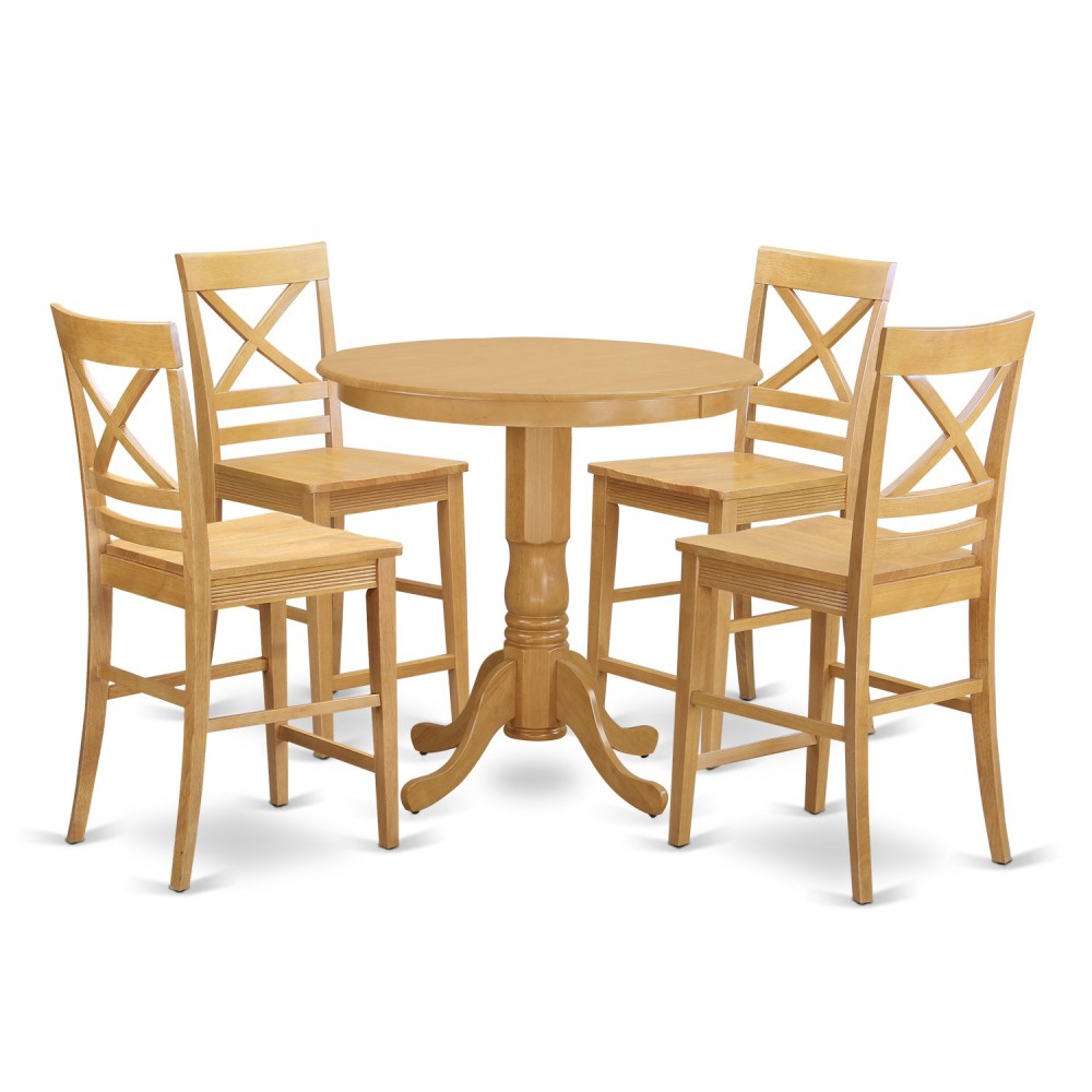 5 Pc Counter Height Set - Dining Table And 4 Bar Stools