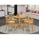 5 Pc Counter Height Set - Dining Table And 4 Bar Stools