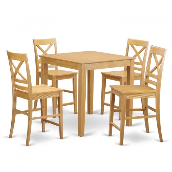 5 Pc Counter Height Dining Set - Counter Height Table, 4 Counter Height Stool