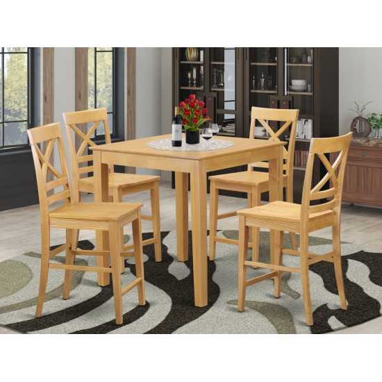 5 Pc Counter Height Dining Set - Counter Height Table, 4 Counter Height Stool