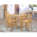 5 Pc Counter Height Pub Set-Pub Table And 4 Counter Height Dining Chair