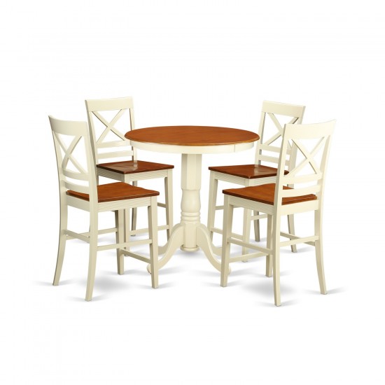 5 Pc Pub Table Set-Pub Table And 4 Counter Height Chairs