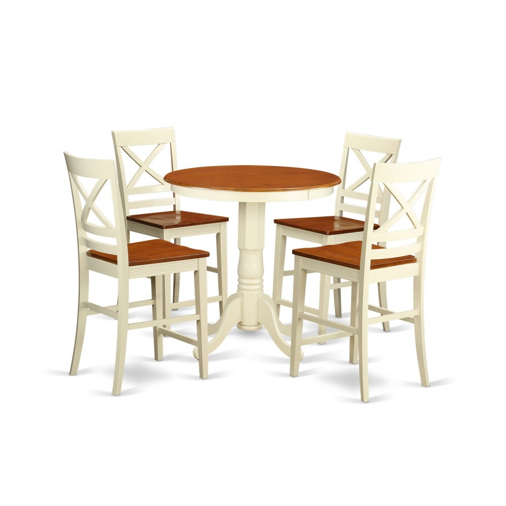5 Pc Pub Table Set-Pub Table And 4 Counter Height Chairs 5 Pc Pub Table Set-Pub Table And 4 Counter Height Chairs