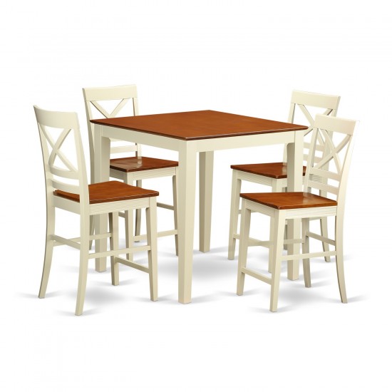 Pc Dining Counter Height Set - Dining Table And 4 Bar Stools