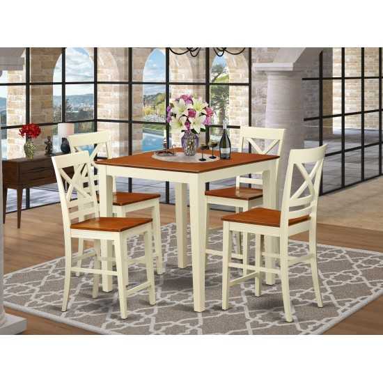 Pc Dining Counter Height Set - Dining Table And 4 Bar Stools