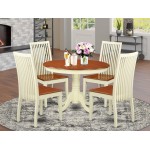 5Pc Hartland Set, One Dining Table, Four Wood Seat Dinette Chairs In Beautiful Black, Cherry Finish.