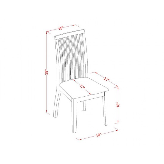 5 Pc Dublin Kitchen Table Set-Dining Table And 4 Wood Seat Kitchen Chairs